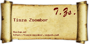 Tisza Zsombor névjegykártya